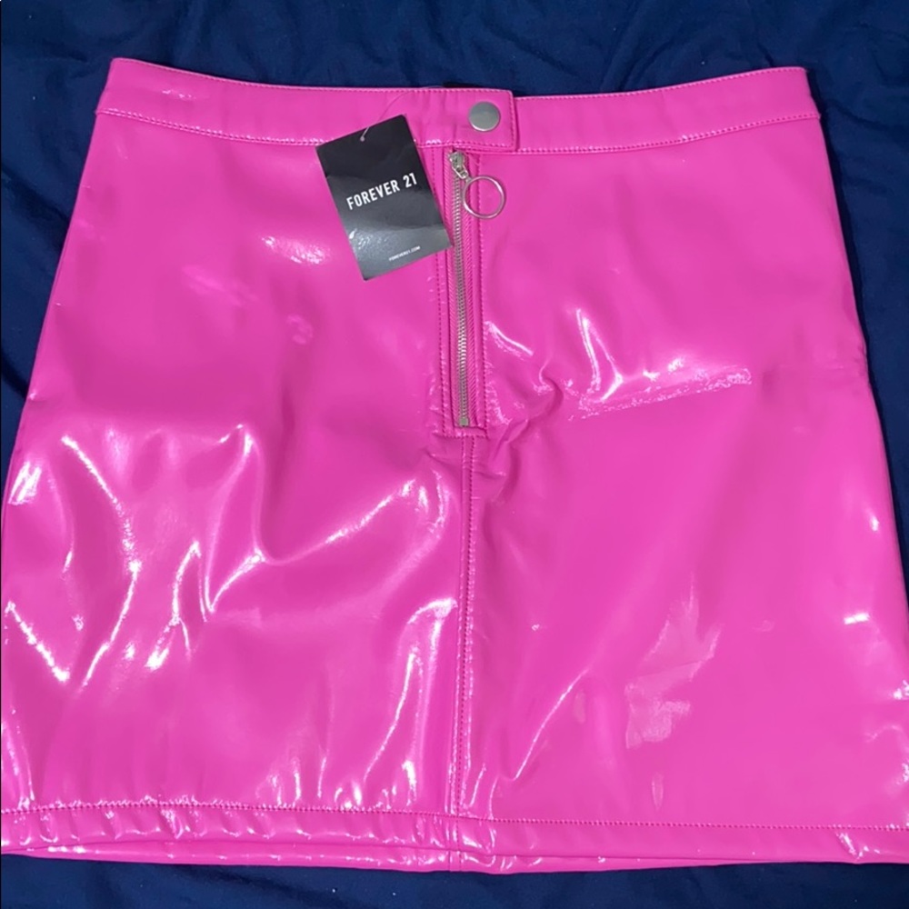 Pink leather skirt NWT